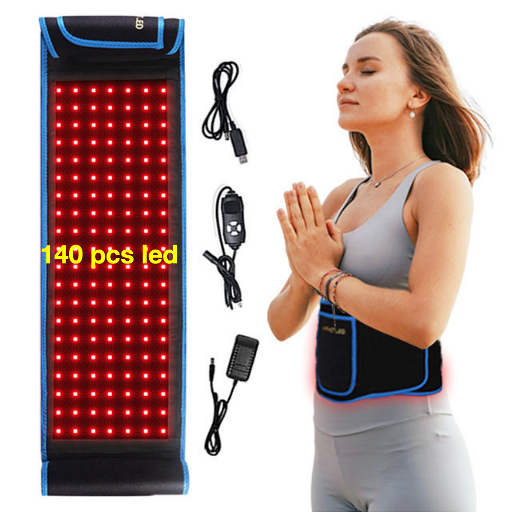 AQSHE 140 pcs Portable 660nm & 850nm Red Light Therapy Belt Home Use Infrared LED Body Face Hands Relief Wrap Handheld Treatment