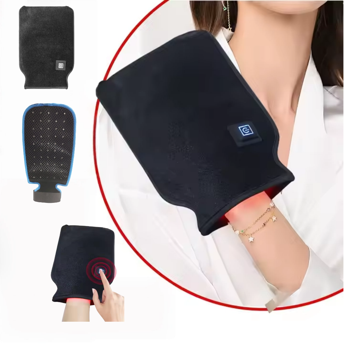 AQSHE Factory Photon Led Light Therapy Hand Beauty Red & Green Photon Led Light Red-light Therapy Hand Beauty Gloves for Hands