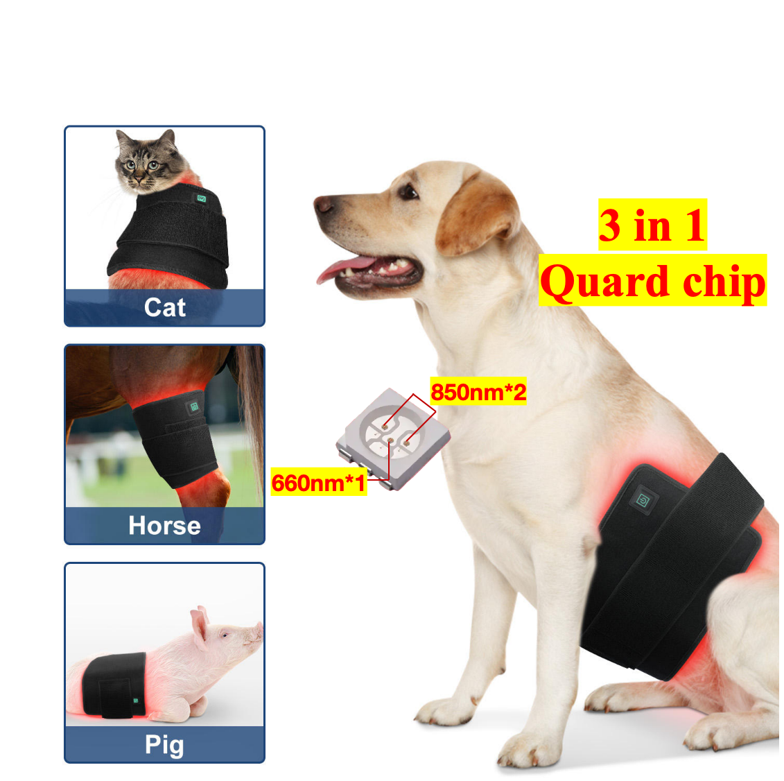 AQSHE Pet Belt 160pcs Led Red Light Near Infrared Light Pet Therapy Led Lamp Horse Red Light Therapy Pad Machine for Horse Back