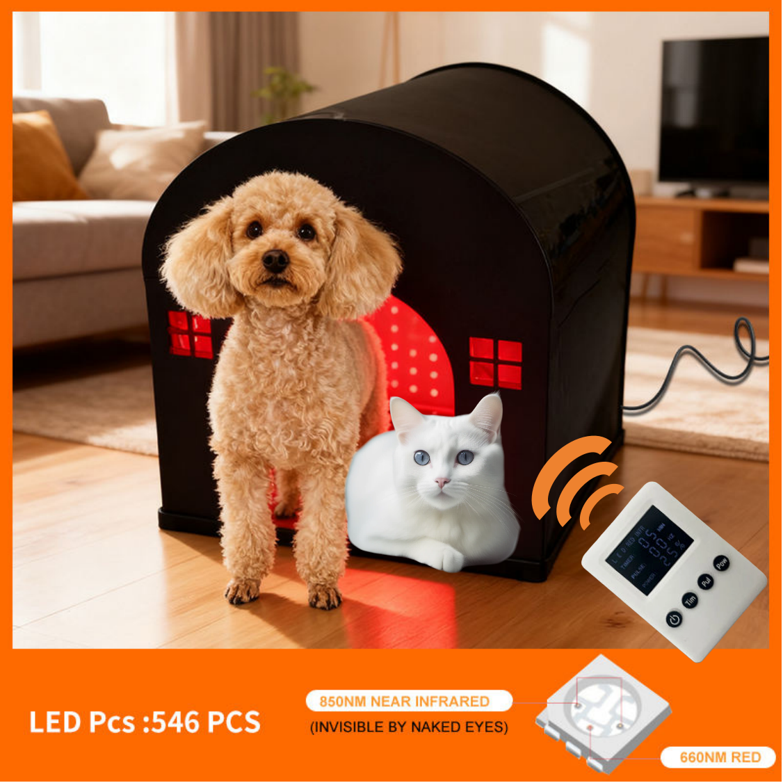 AQSHE 546 Pcs Pet Dog Cat House Red Light Therapy House for Health Soothing Pain Relief and Relaxation PDT Therapy Devices