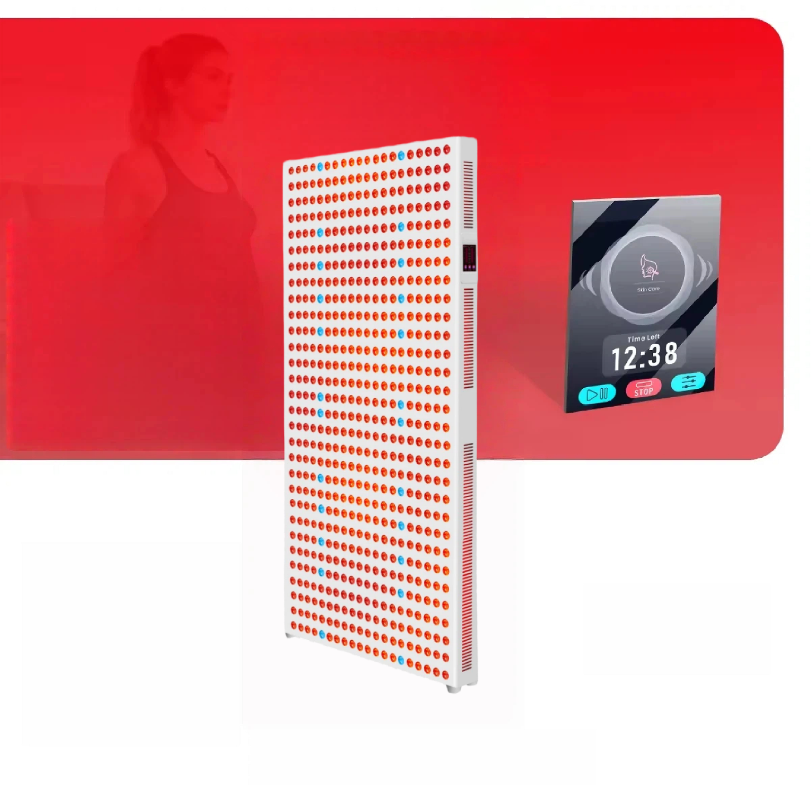 AQSHE T600pro Led Nir Infrared Therapy Red Light Therapy Panel Bed Device Medical Grade for Full Body Stand 9 Wavelength Dual Chip