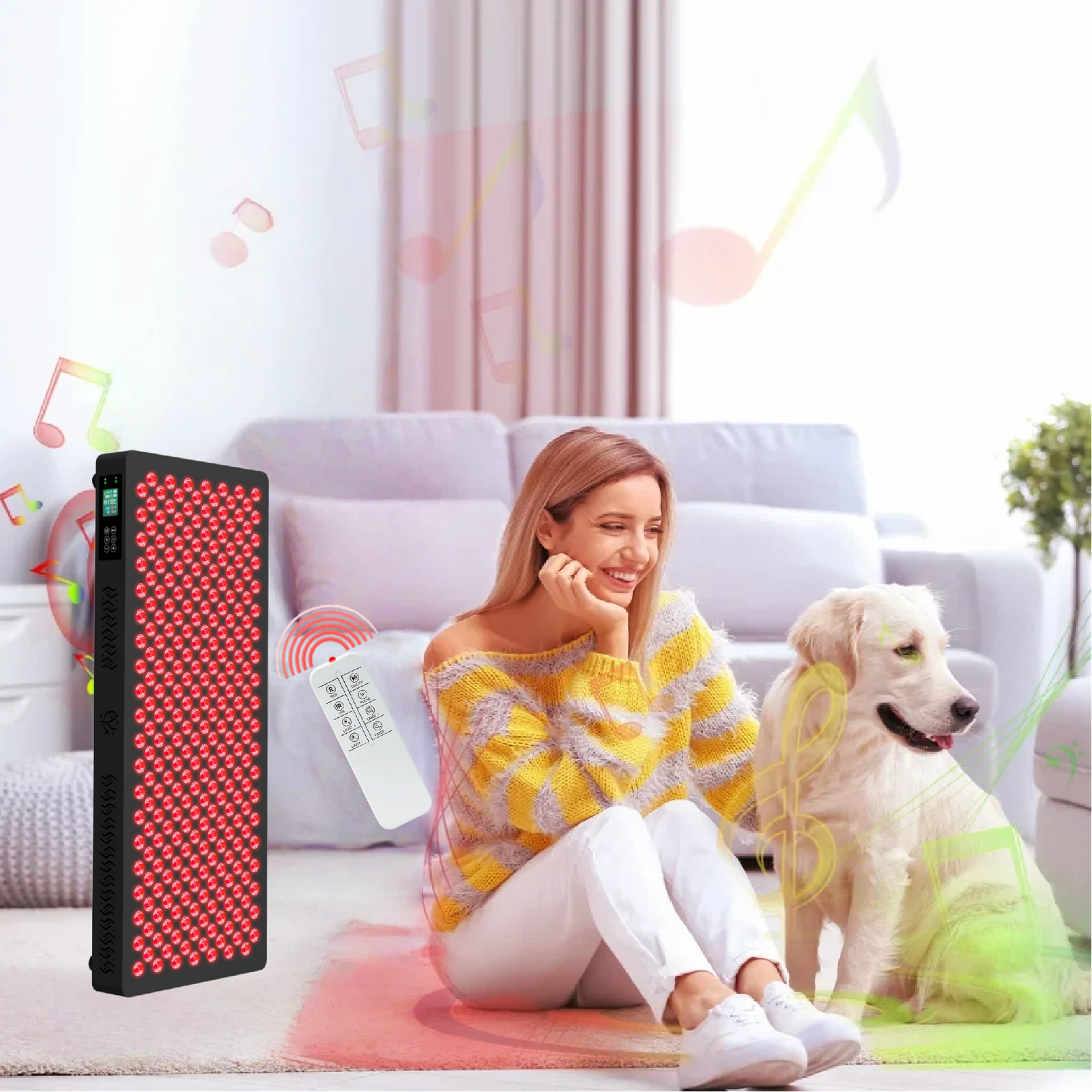 AQSHE M280 LED Red Blue Nir Light Therapy Panel With Stand Custom Large Flexible Dual Chip 6 Wavelengths for Sauna Face