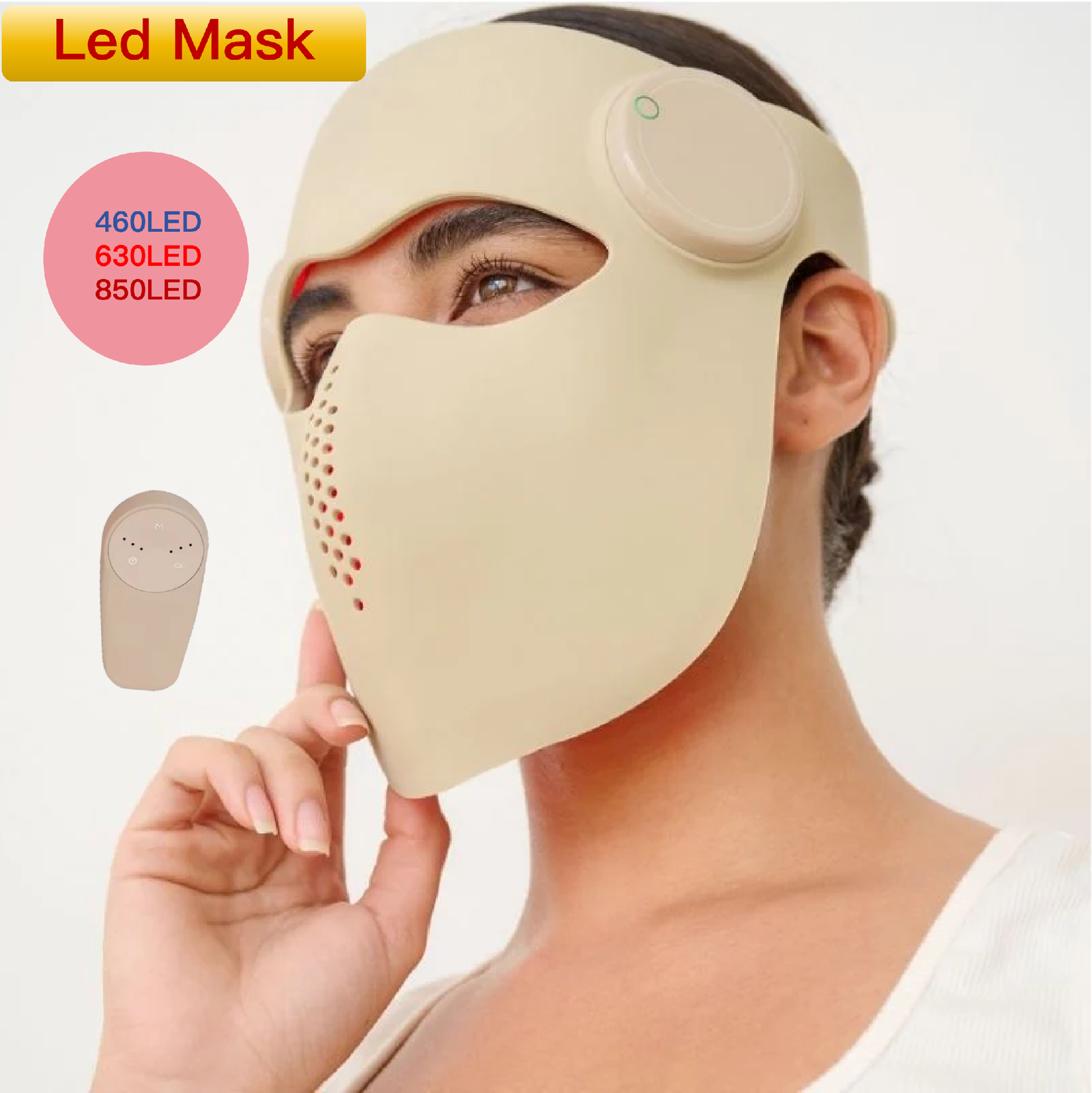 AQSHE M3LED Near Infrared LED Red Light Therapy Mask 4D 460 630 850nm Wireless Silicone Medical For Face Skin Care Device