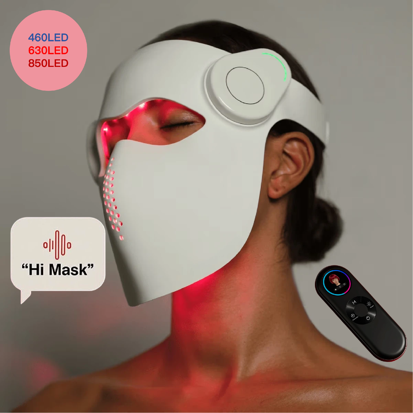 AQSHE M4 LED Infrared Led Light Therapy Mask 4D 460 630 850nm 4d Wireless Under eye  Face Anti-aging Beauty Light Voice Control
