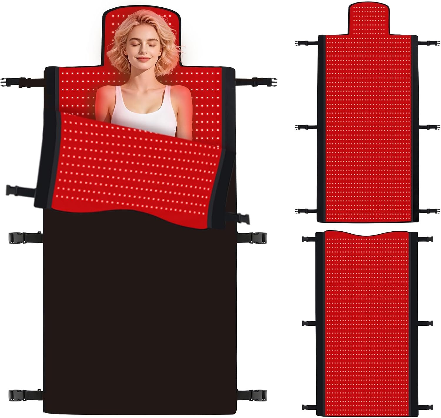 AQB2570 Red Light Therapy Blanket Bag Mat Far Infrared Full Body Medical Grade Battery Operated Multi Double Side Pillow