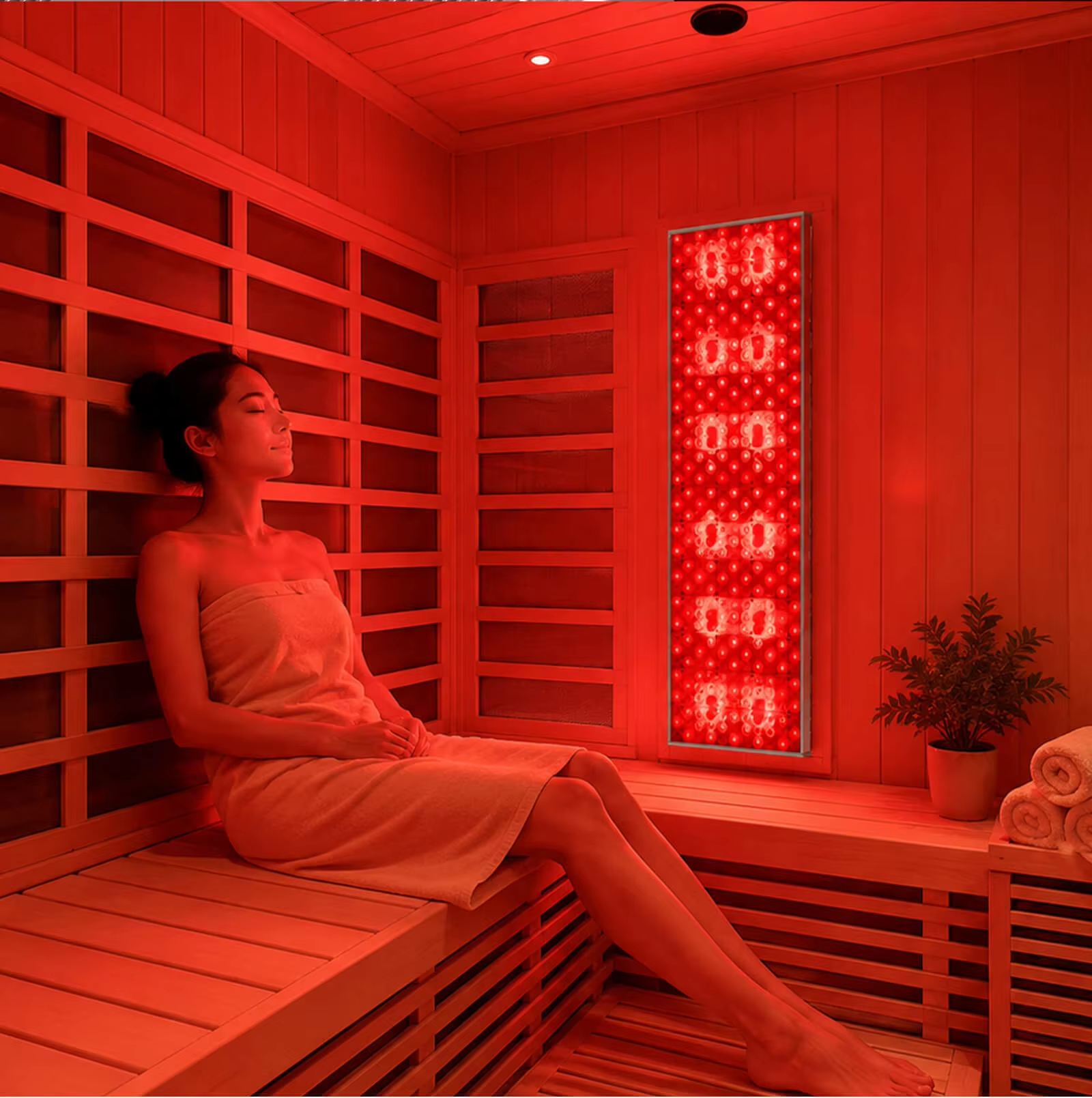 AQSHE RS301 Infrared Sauna Led Red Light Device Therapy Lamp Panel 6 Wavelengths Sauna Aluminum Resistant to High Temperature for Sauna Tent