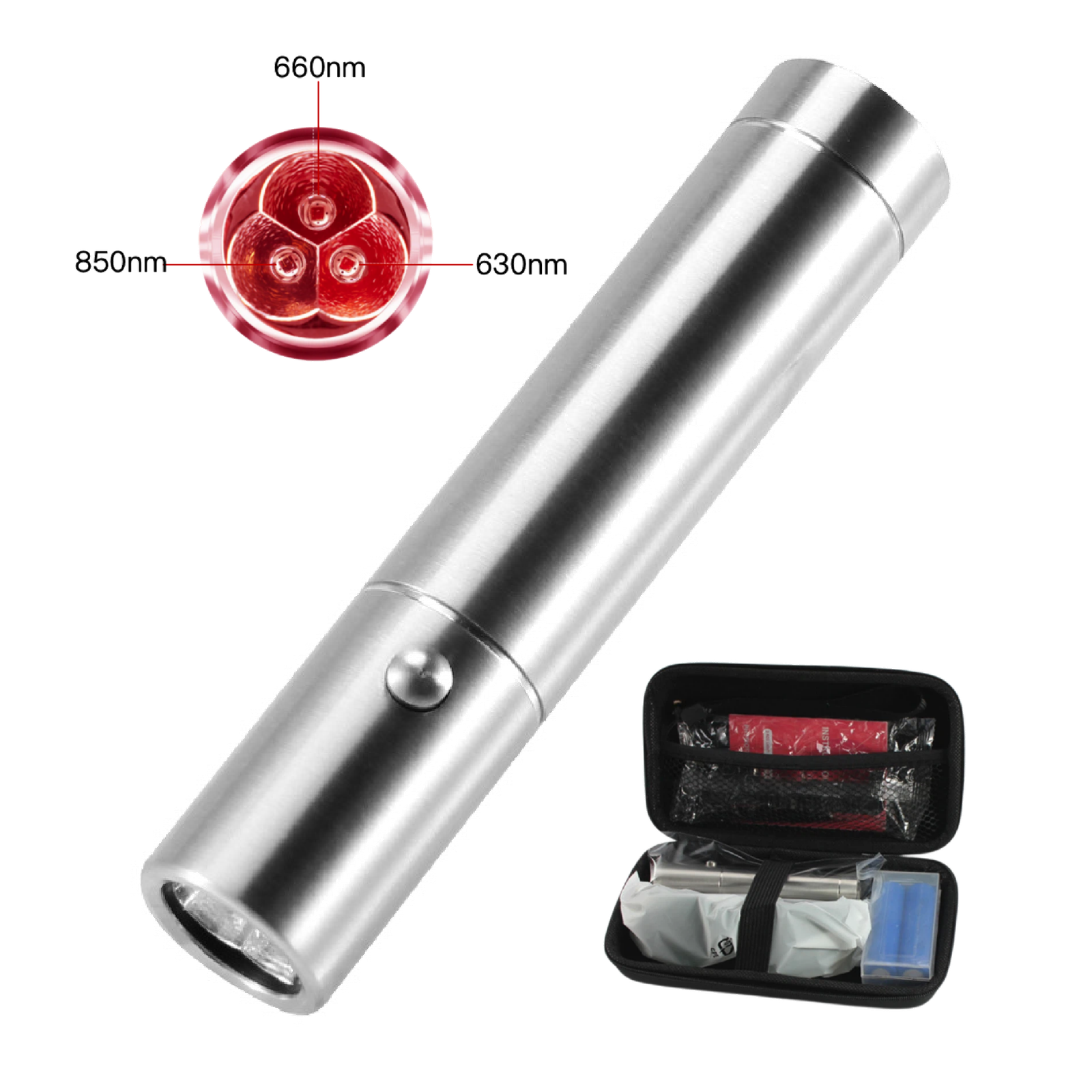 AQSHE JY02-3H5 Red Near Infrared Light Therapy Torch Device LEDs 3 Wavelength Healing for Body Knee Hand Muscle Joint Pain Relief