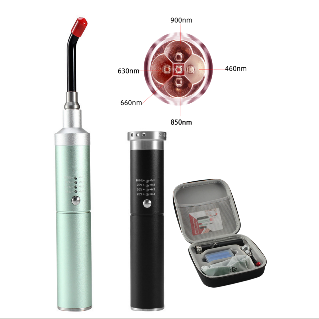 AQSHE KR05-3ZS1 Red Light Therapy Torch Portable Home Use Handheld with Pain Relief for Feet and Body Rechargeable LED Flashlight