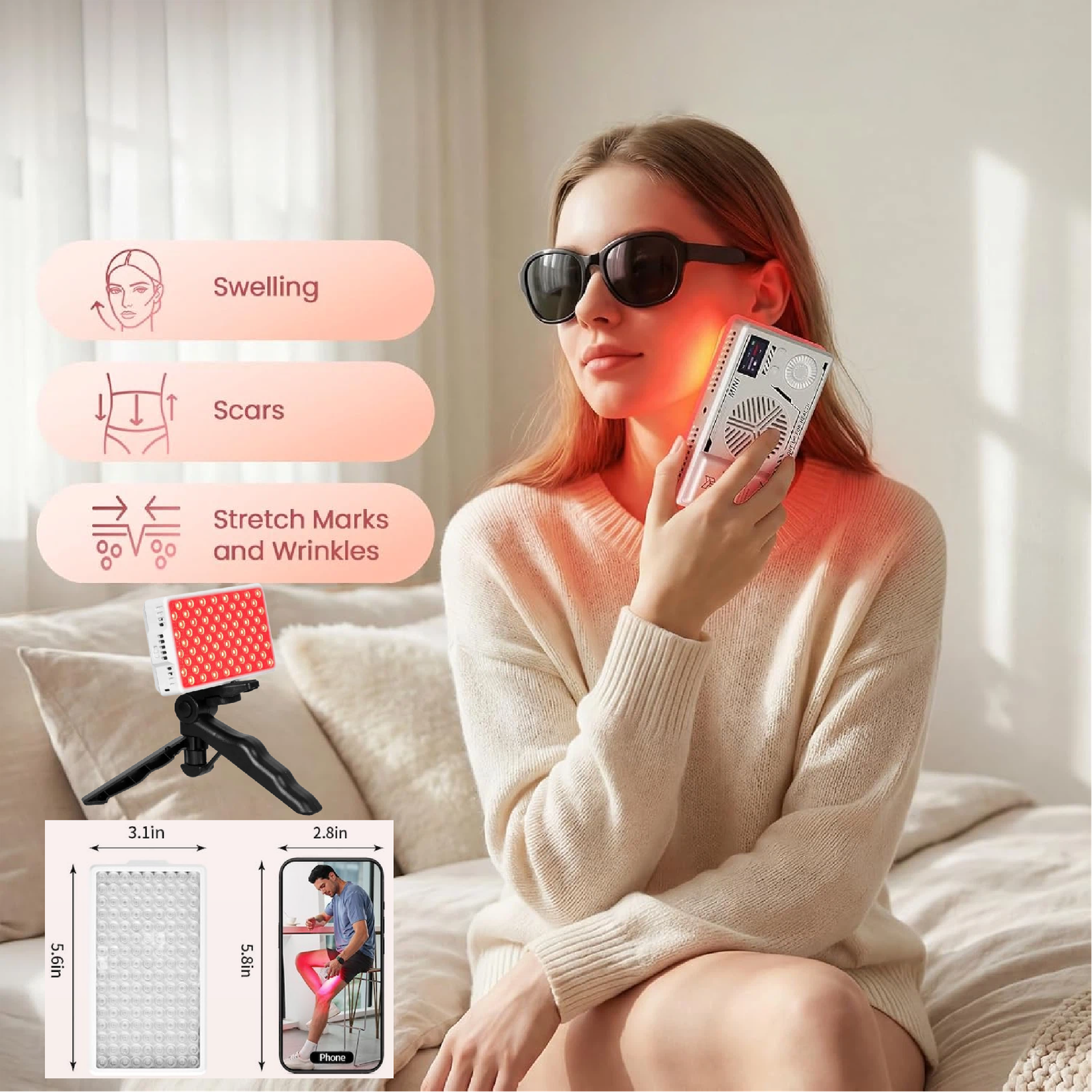 AQSHE IPR-007MN Red Light Small Mini Therapy Panel Handheld Portable 144 LEDs V144 High Power Cordless Built in Battery Pocket Infrared AQSHE IPR-007MN Red Light Small Mini Therapy Panel Handheld Portable 144 LEDs V144 High Power Cordless Built in Battery Pocket Infrared