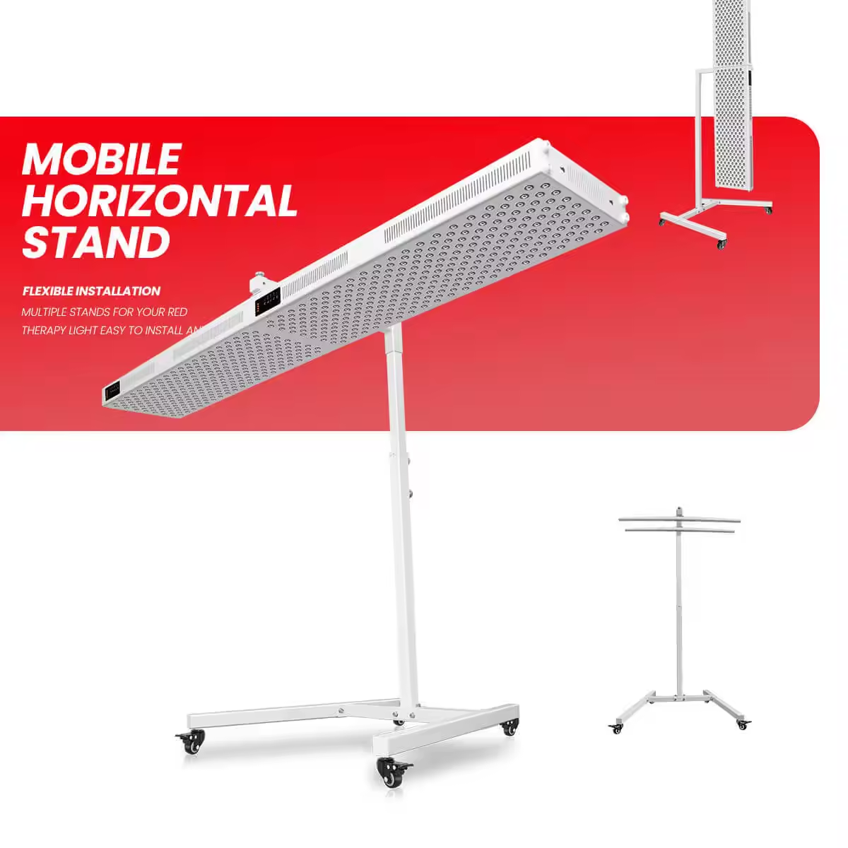 AQSHE Mobile Horizontal Stand for Red Light Therapy Full Body PanelBoth Vertical and Horizontal Floor Stand Attach One Two Panels AQSHE Mobile Horizontal Stand for Red Light Therapy Full Body PanelBoth Vertical and Horizontal Floor Stand Attach One Two Panels